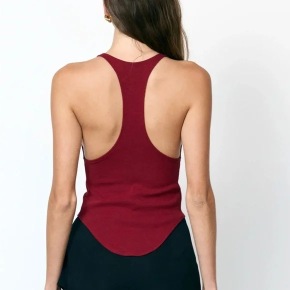Women's Burgundy Tank Top - Picture 3 of 5